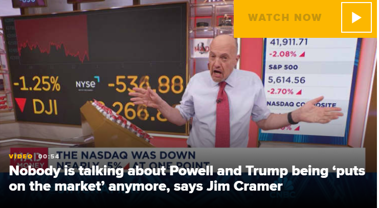 Don’t let Monday’s sell-off scare you out of the market entirely, Jim Cramer says